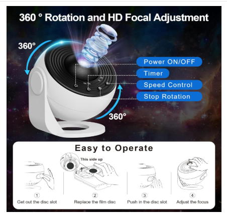 Planetarium Projector Pro for Bedroom, 13 in 1 Star Projector Galaxy Light, Ceiling Night Light Milky Way Mood Lighting with Timer, LED Space Galaxy Lamp Bedroom Room Decor for Adults Kids - White