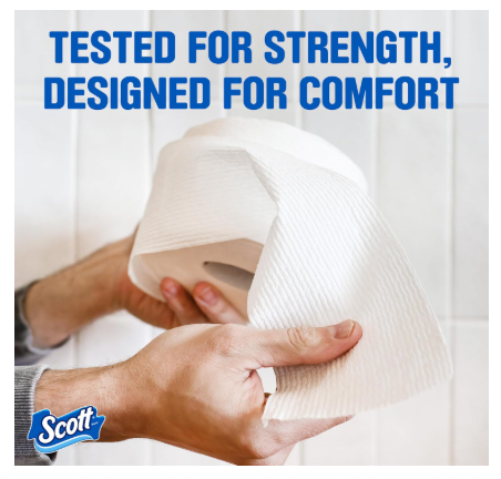 Scott ComfortPlus Toilet Paper, 12 Double Rolls, 231 Sheets per Roll, Septic-Safe, 1-Ply Toilet Tissue
