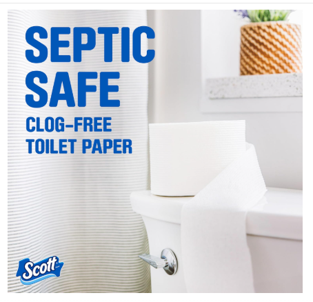 Scott ComfortPlus Toilet Paper, 12 Double Rolls, 231 Sheets per Roll, Septic-Safe, 1-Ply Toilet Tissue