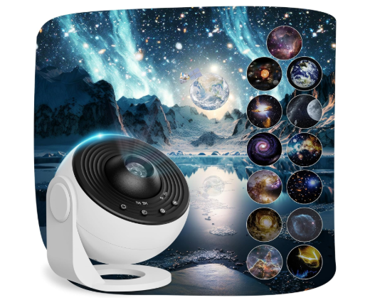 Planetarium Projector Pro for Bedroom, 13 in 1 Star Projector Galaxy Light, Ceiling Night Light Milky Way Mood Lighting with Timer, LED Space Galaxy Lamp Bedroom Room Decor for Adults Kids - White